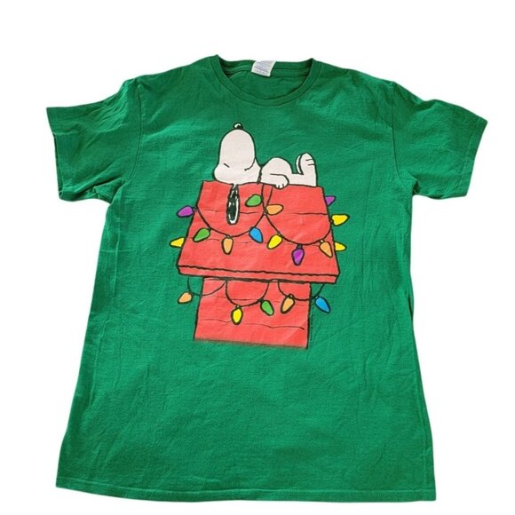 Delta Pro Weight Other - Snoopy Christmas Lights Green T-Shirt Delta Pro Weight M